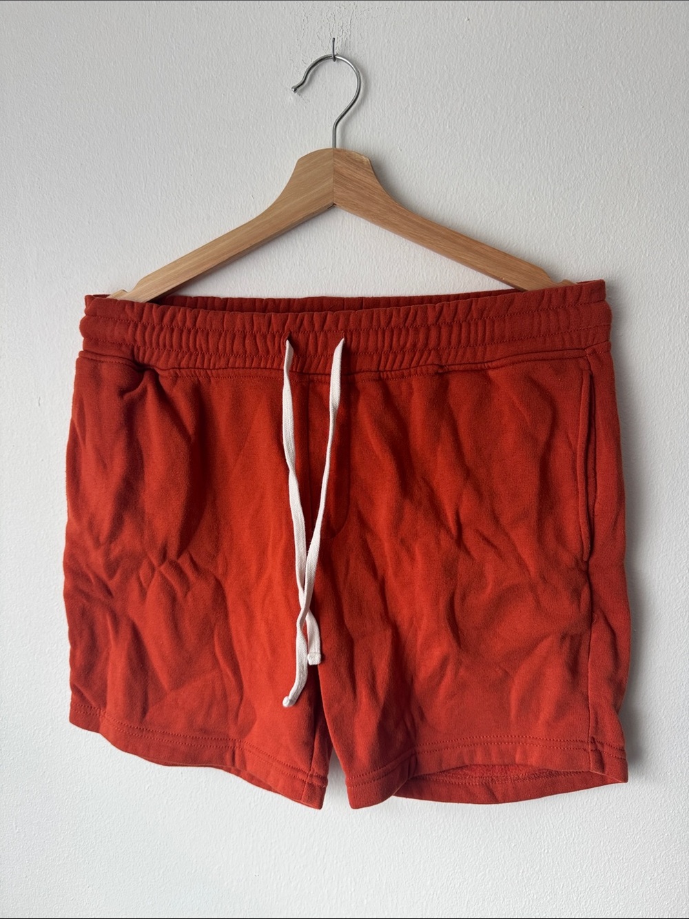 Brooklyn Cloth Rust Orange Fleece 5” Shorts with Drawstring